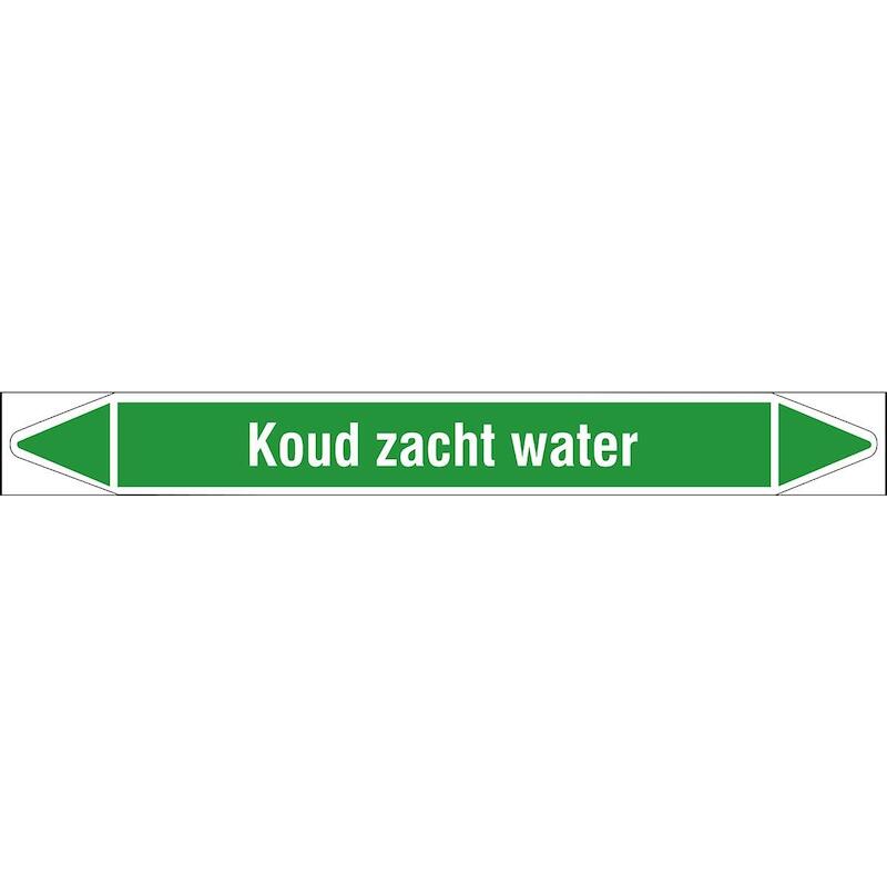 LEIDINGMERKER - BRADY N006121 - 'KOUD ZACHT WATER'WIT OP GROEN 250X 26 MM (30 EA)