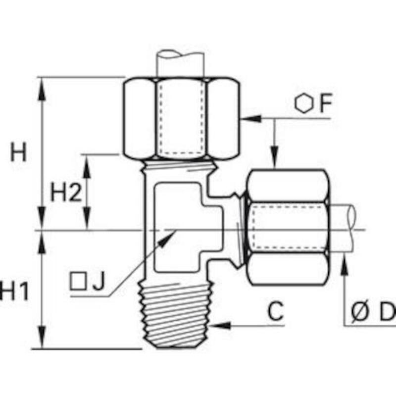 STUD BRANCH TEE 0103 06 13 6MMx1/4" BSP CONICAL LE
