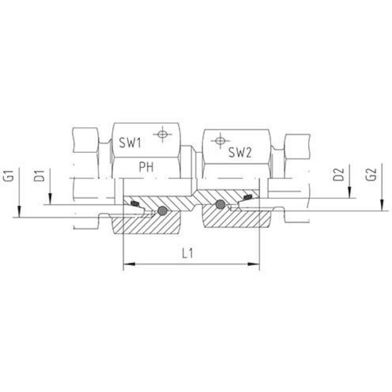 RECHTE VERLOOPKOPPELING     GVR-DKO-38-S/30-S   PH