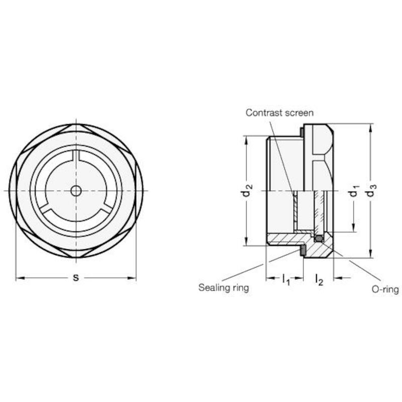 OLIEKIJKGLAS 100° ALU       743-14-G1/2-A   GANTER