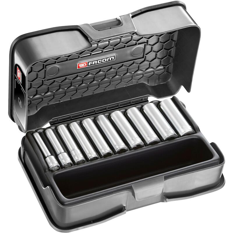 Facom - Socket set - R.405 - 1/4" - 6-point - 5.5–14 mm - 10 pieces - 02794755