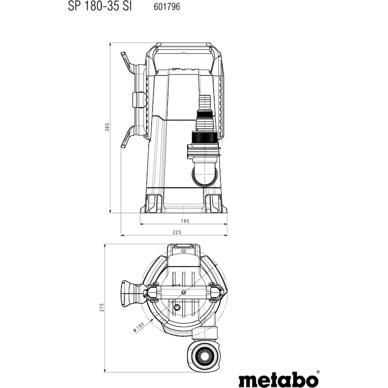 VUILWATERDOMPELPOMP 600W    SP 180-35 SI    METABO