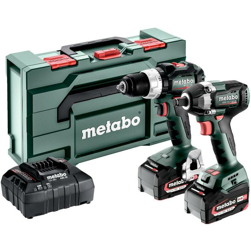 Metabo - Cordless tool set - Combo Set 2.9.3 - bs 18 lt bl + ssw 18 lt 300 bl - 18 V - 2x 5.2 Ah - metaBOX 145 L - 03228760