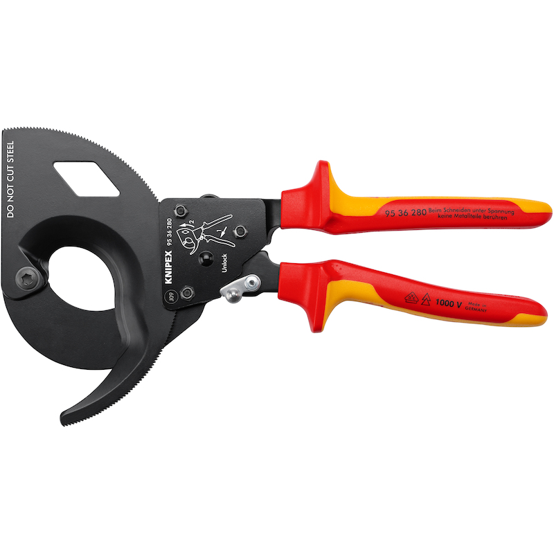 COUPE-CÂBLES À CLIQUET VDE  95 36 - 280MM   KNIPEX