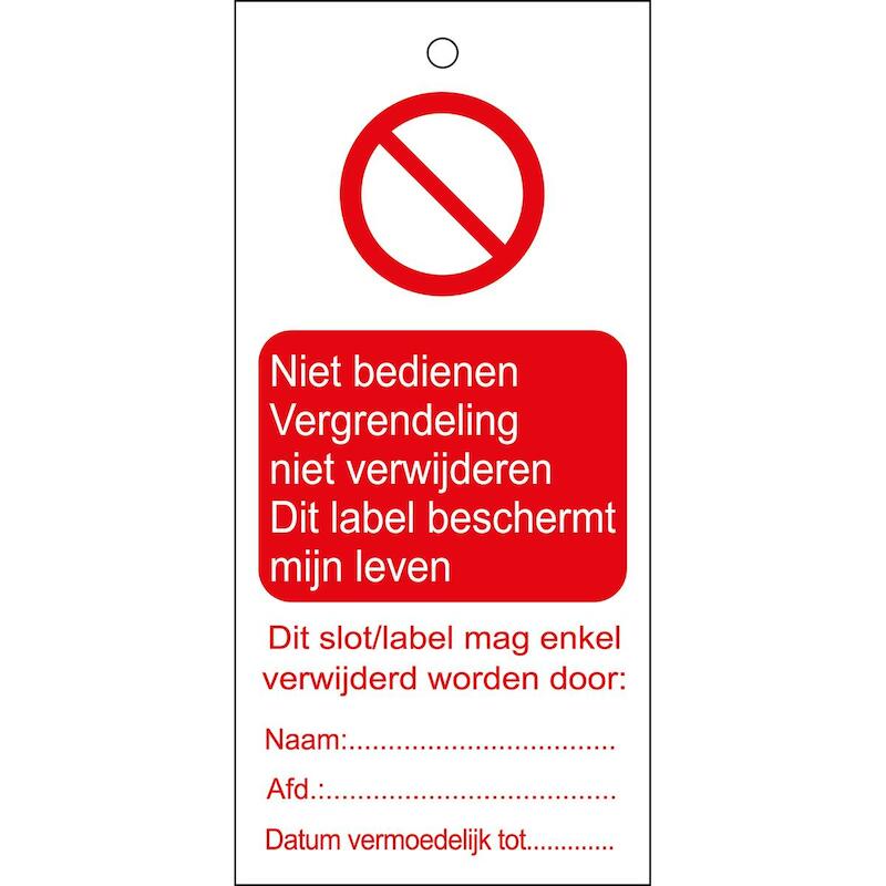 ETIKET 256164 TAG-NIET BEDIENEN NT...-160*75(10ST)