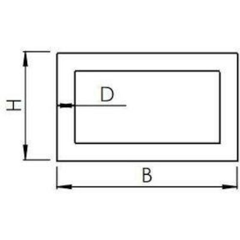 TUBE RECTANG.ALU ANODIS.MAT HB11060 60X30X2
