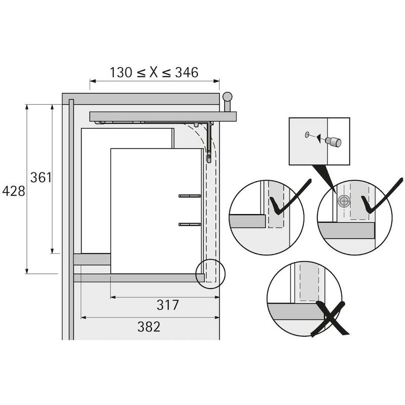 HETTICH 045026 KLAPLIFT "LIFT-UP"18MM 48887+48889