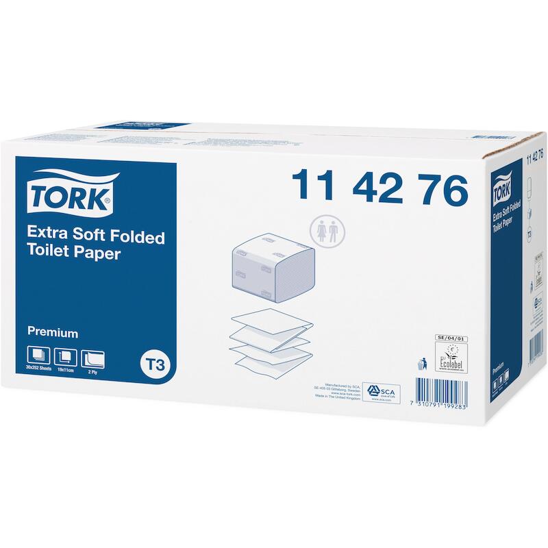 PAPIER-WC PREM.FOLDED XSOFT 114276-252PCS-2P. TORK