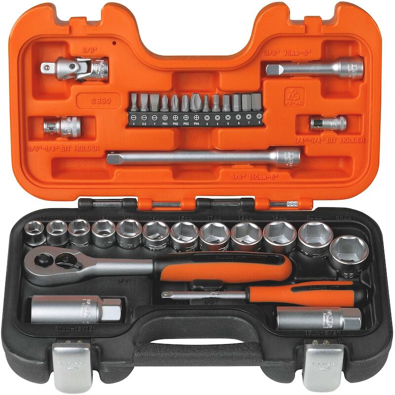 HANDDOPPENSET 6-K. 1/4"-3/8"S330 (34ST.)     BAHCO