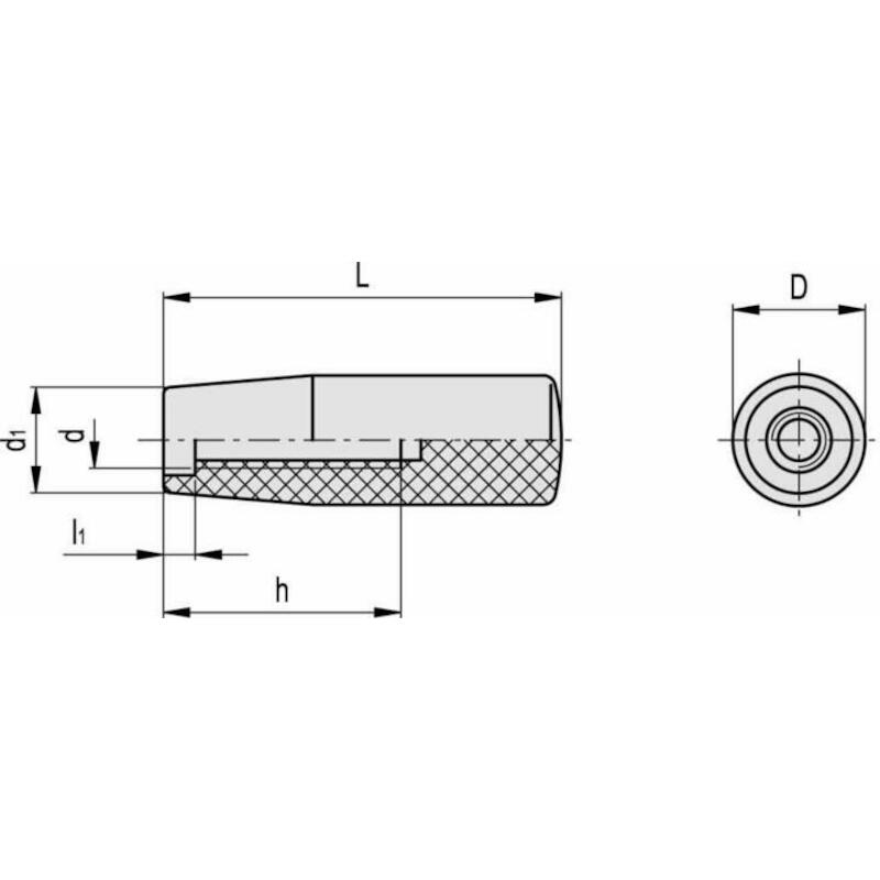 HANDVAT PF ZWART            I.280/115-M12    ELESA