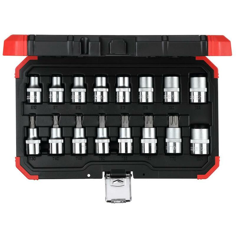 HANDDOPPENSET 1/2" TORX     R6800 (16ST)GEDORE RED