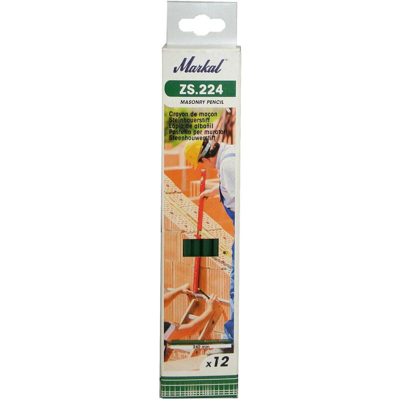 CRAYON DE MAÇON NOIR 24CM   TRADES MARKER   (12PC)