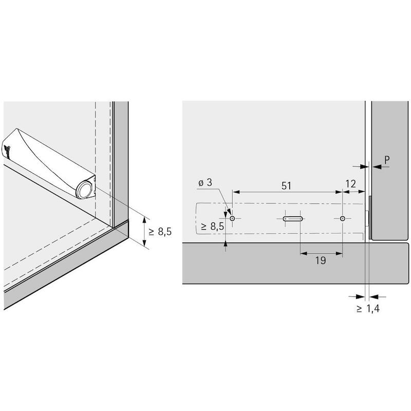 Hettich - Push catch - Push to open magnet - Screw-on - Long travel - White - 03395211