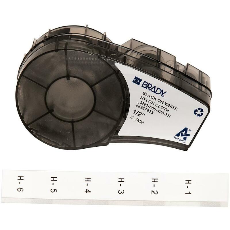 TAPE - BRADY 110939 - ZWART OP WIT 12,7 MMX4,9 M