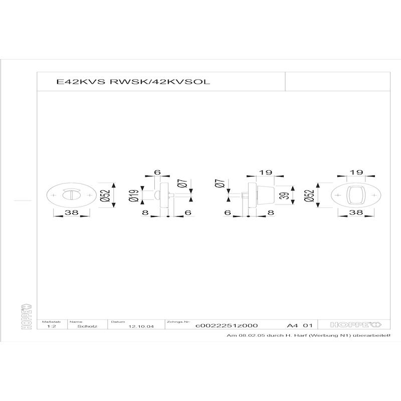 WC-ROZET F69 RWSK/OL 37-42  E42KVS - RVS     HOPPE