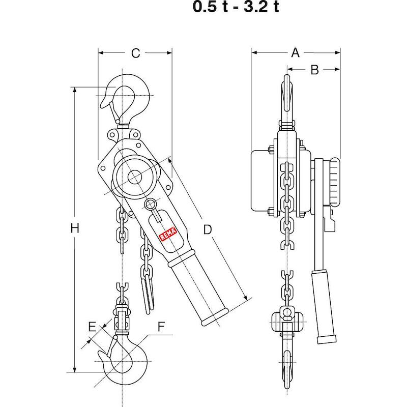 PALAN À LEVIER 800KG/1,5M   X-LH              REMA