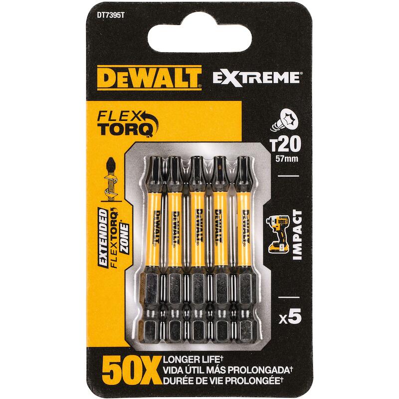 EMBOUT IMP.1/4" - T20/50MM  DT7395T(5PC)    DEWALT