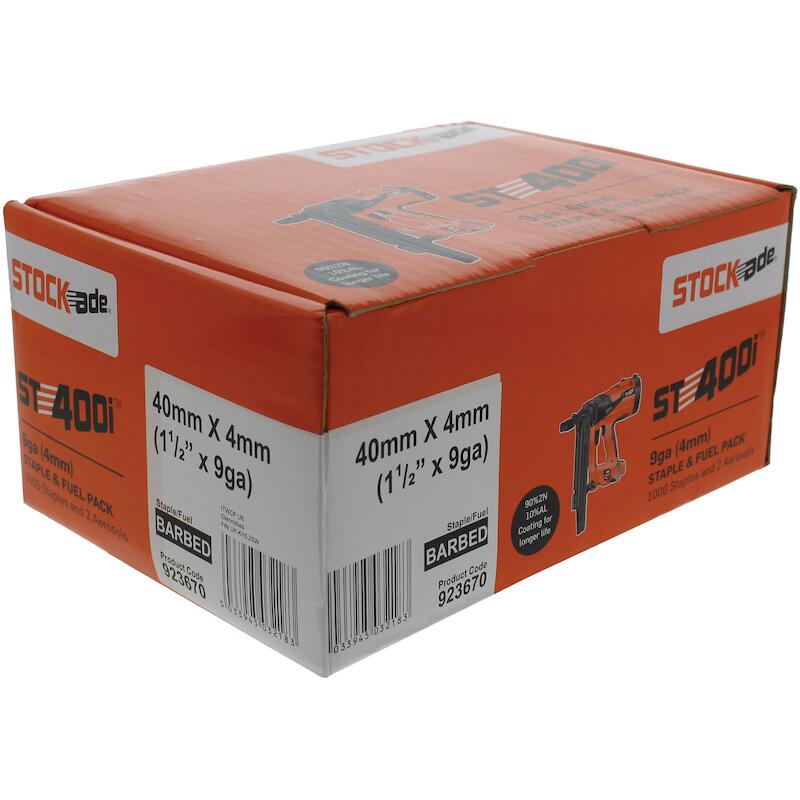 AGRAFE STI400 40X4MM        HDG   (1000PC)STOCKADE