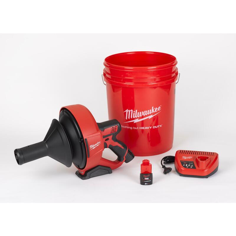 Milwaukee - Cordless drain cleaner - M12 BDC8-202C - 12 V - 2x 2.0 Ah - ø 8 mm spiral - 02860580