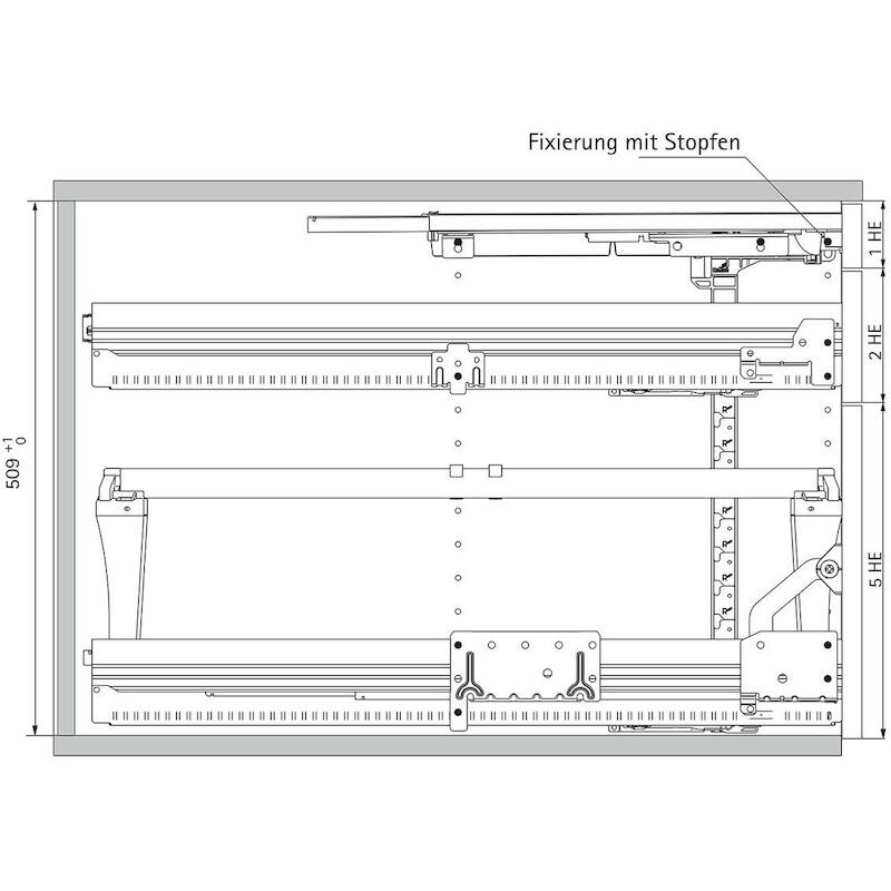 HETTICH 046735 CONTAINER 1 LADE+RAAM+PENL.ZWAR.530