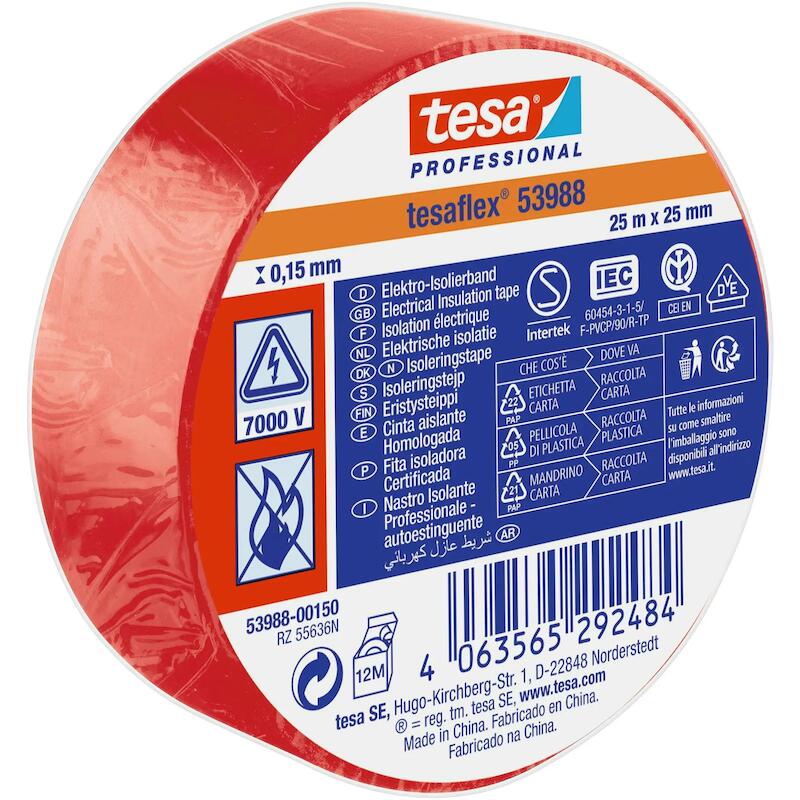 ISOLATIEBAND - TESA 53988 TESAFLEX - LICHTGRIJS 19MM X 20 M