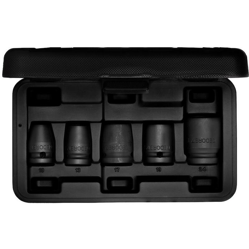 Gedore - k 19-028 - slagmoerdopsleutelset - 1/2" - zeskant - 10–24 mm - 5-DELIG - 41896293