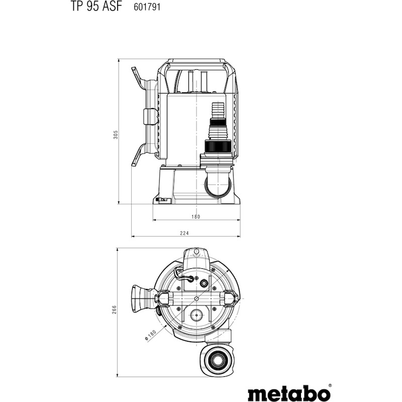 SCHOONWATERDOMPELPOMP 350W  TP 95 ASF       METABO