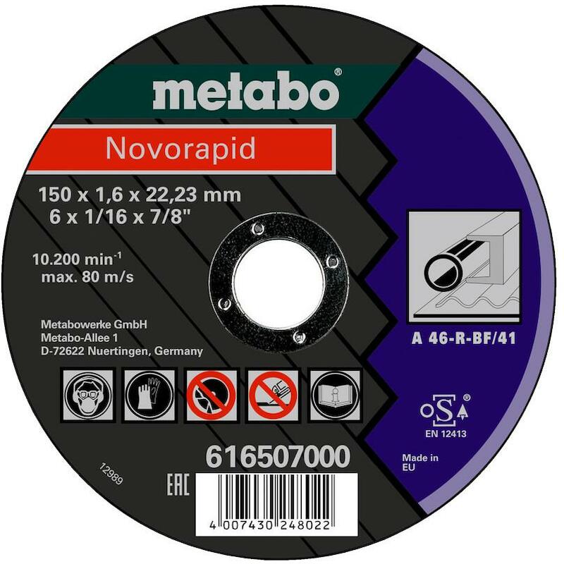 Metabo - Doorslijpschijf - Novorapid - Staal - Vorm 41 - 150 x 1,6 x 22,23 mm - 616507000 - 03061879