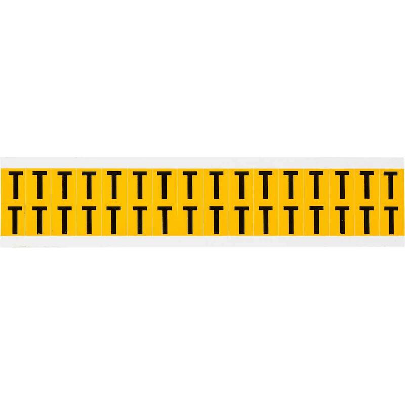 LETTER - BRADY 044029 - 'T' ZWART OP GEEL 14X19 MM(800 EA)